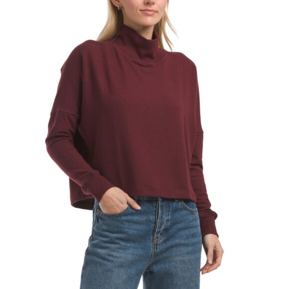 MICHAEL STARS Auburn Made In Usa Frida Mock Neck Top - Picture 1 of 2